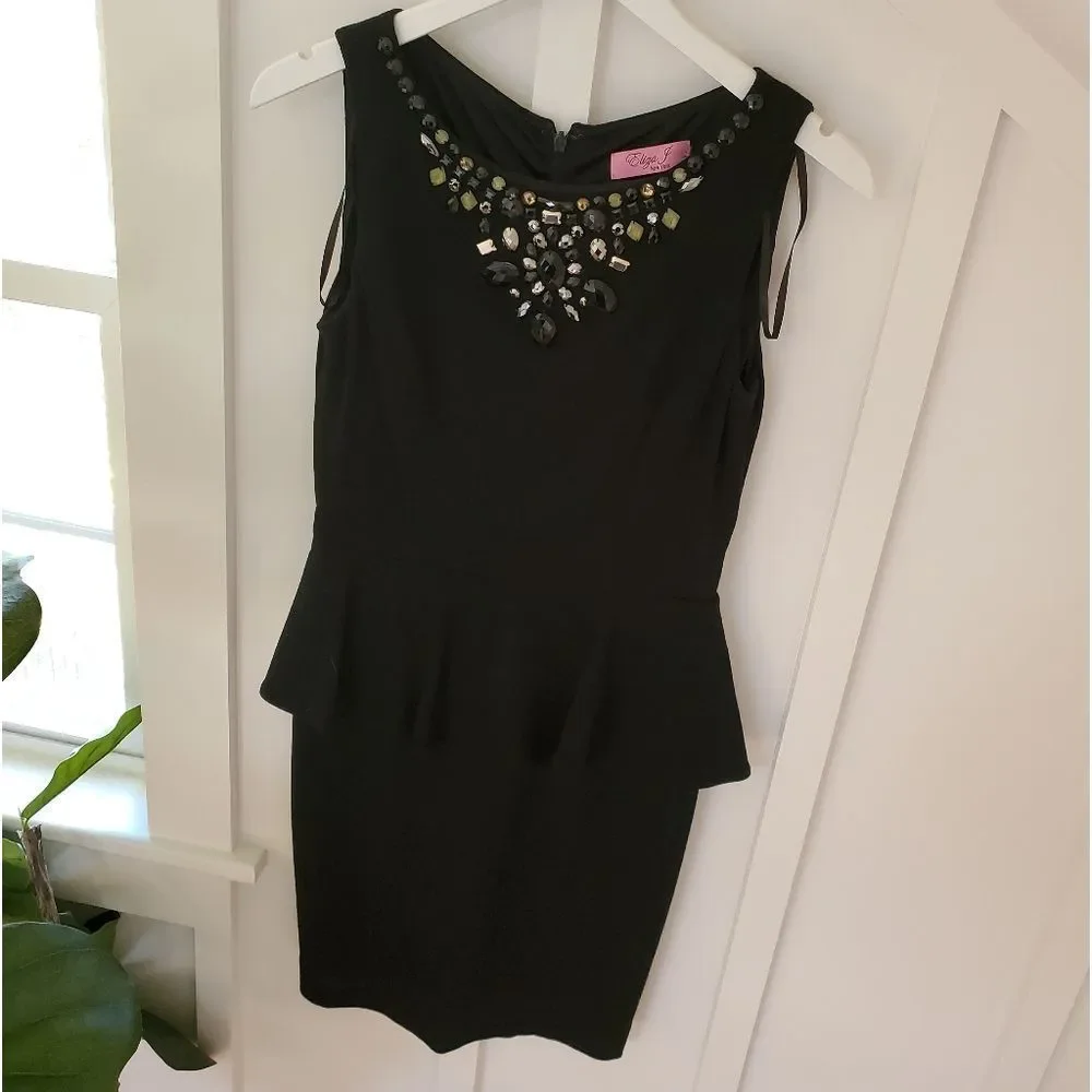 Eliza J Embellished Peplum Holiday Dress - Picture 1 of 10